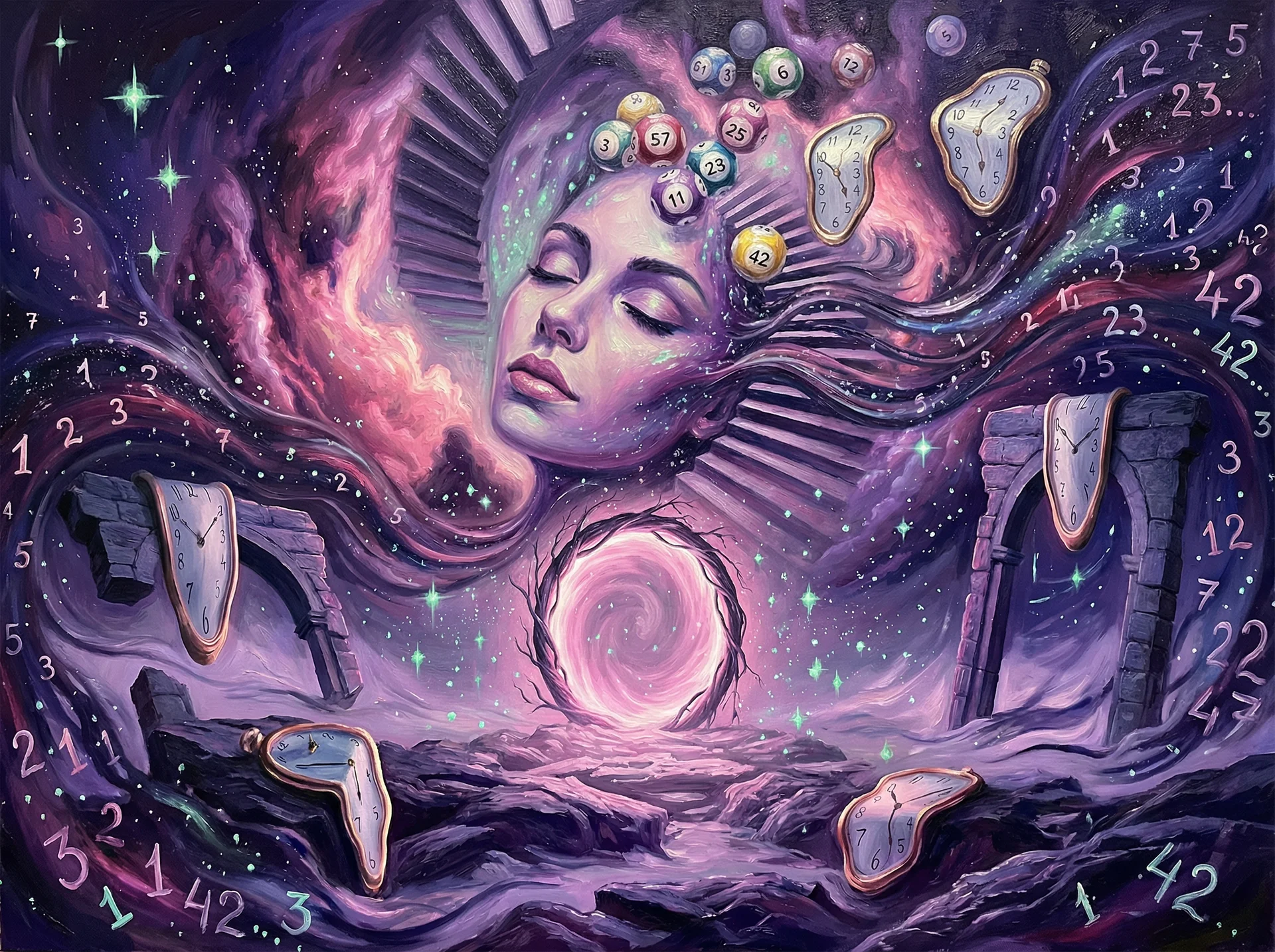 超现实艺术作品 - 宇宙面容与星河之梦，大发快三 灵感画作